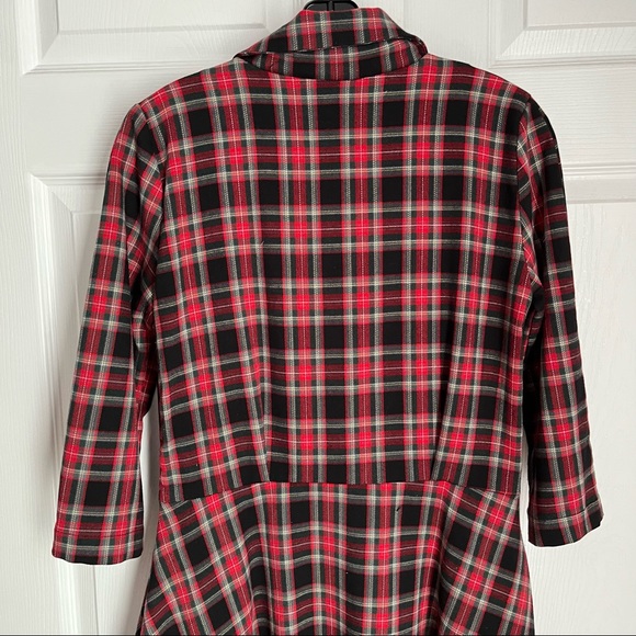 60S RETRO PLAID FIT AND FLARE DRESS - Picture 7 of 15